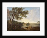 Italian River Scene with Figures by Richard Wilson