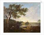 Italian River Scene with Figures by Richard Wilson