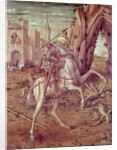 St. George and the Dragon, scene from the predella panel of the 'Madonna della Rondine' altarpiece, after 1490 by Carlo Crivelli