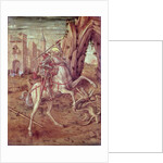 St. George and the Dragon, scene from the predella panel of the 'Madonna della Rondine' altarpiece, after 1490 by Carlo Crivelli