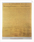 Declaration of Independence of the 13 United States of America of 1776, 1823 by American School