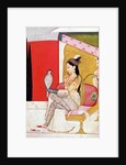 Lady with a Hawk, Pahari Style, Punjab Hills, c.1750 by School Guler
