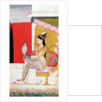 Lady with a Hawk, Pahari Style, Punjab Hills, c.1750 by School Guler