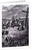 Jacques Cartier Setting up a Cross at Gaspe by Howard Pyle