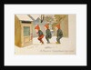 Tip-toeing Through the Snow, Victorian Christmas and New Year card by Unknown