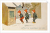 Tip-toeing Through the Snow, Victorian Christmas and New Year card by Unknown