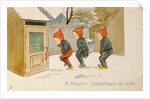 Tip-toeing Through the Snow, Victorian Christmas and New Year card by Unknown