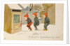 Tip-toeing Through the Snow, Victorian Christmas and New Year card by Unknown