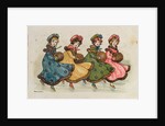 Four Young Girls with Muffs by Florence Hardy