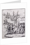 Columbus at Hispaniola by Theodor de Bry