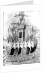 Medieval galley warship by Italian School