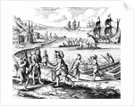 English Trading with Indians of the West Indies by Jacques (d.1587/88) (after) Le Moyne