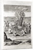 Indians praying around a fire, engraving from Hariot's 'A Briefe and True Report of...Virginia', 1590, engraved by Theodor de Bry by John White