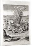 Indians praying around a fire, engraving from Hariot's 'A Briefe and True Report of...Virginia', 1590, engraved by Theodor de Bry by John White