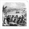 Henry Hudson Descending the Hudson River by American School