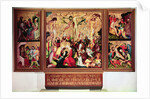 The Crucifixion, triptych with side panels depicting scenes from the Passion by German School