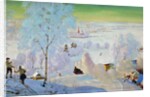 Skiers, 1919 by Boris Mikhailovich Kustodiev