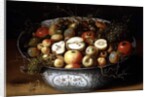 Still Life of Fruit in a Porcelain Bowl by Osias the Elder Beert