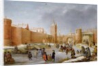 Skaters and Kolf Players Outside the City Walls of Kampen by Barent Avercamp