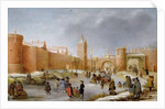 Skaters and Kolf Players Outside the City Walls of Kampen by Barent Avercamp