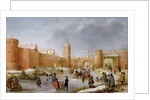Skaters and Kolf Players Outside the City Walls of Kampen by Barent Avercamp