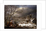 A Wedding Party by a Frozen River by Gerrit van Battem