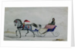 Horse Drawn Sleigh by School Russian