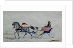 Horse Drawn Sleigh by School Russian
