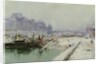 Ile de la Cite Under Snow by Gustave Madelein