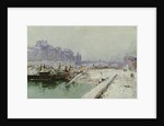 Ile de la Cite Under Snow by Gustave Madelein