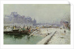 Ile de la Cite Under Snow by Gustave Madelein