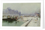 Ile de la Cite Under Snow by Gustave Madelein