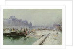 Ile de la Cite Under Snow by Gustave Madelein