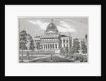 Southern view of the State House in Boston on Beacon Street by American School