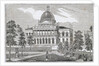 Southern view of the State House in Boston on Beacon Street by American School