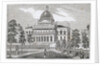 Southern view of the State House in Boston on Beacon Street by American School