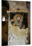 Defaced frescoes in the Church of the Panayia by Greek Greek