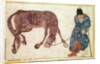 Mongolian nomad taking his horse to water, 15th century by Anonymous