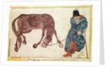 Mongolian nomad taking his horse to water, 15th century by Anonymous