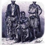 Village chief of the Loango Coast, with wife and dignitary by English School