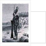 A tattooed Shuli negro with his weapons by Richard Buchta