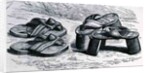 Sandals and pattens from the West Soudan, possibly Mandingo by English School
