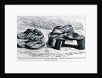 Sandals and pattens from the West Soudan, possibly Mandingo by English School