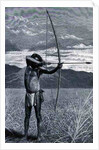 A Veddah of Ceylon shooting with the bow by Emil Schmidt