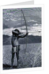 A Veddah of Ceylon shooting with the bow by Emil Schmidt