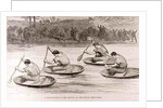 A Coracle Race on the Severn at Ironbridge, Shropshire by English School