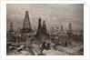 The Petroleum Oil Wells at Baku on the Caspian Sea by English School
