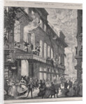 Burning of the Opera Comique in Paris, Scene in the Rue de Marivaux: Firemen Saving People at the Windows by English School
