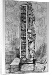Representation of Mayan Hieroglyphics on a Stele by English School