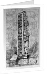 Representation of Mayan Hieroglyphics on a Stele by English School